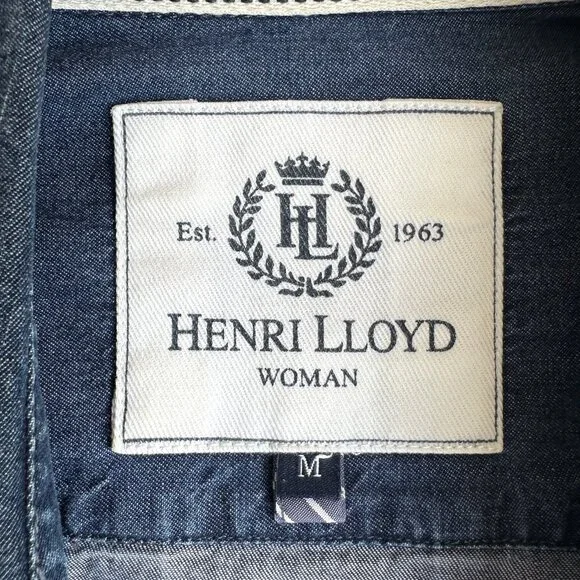 Vintage Rare Henri Lloyd Denim Blue 100% cotton logo signature made Portugal - M - Picture 5 of 9